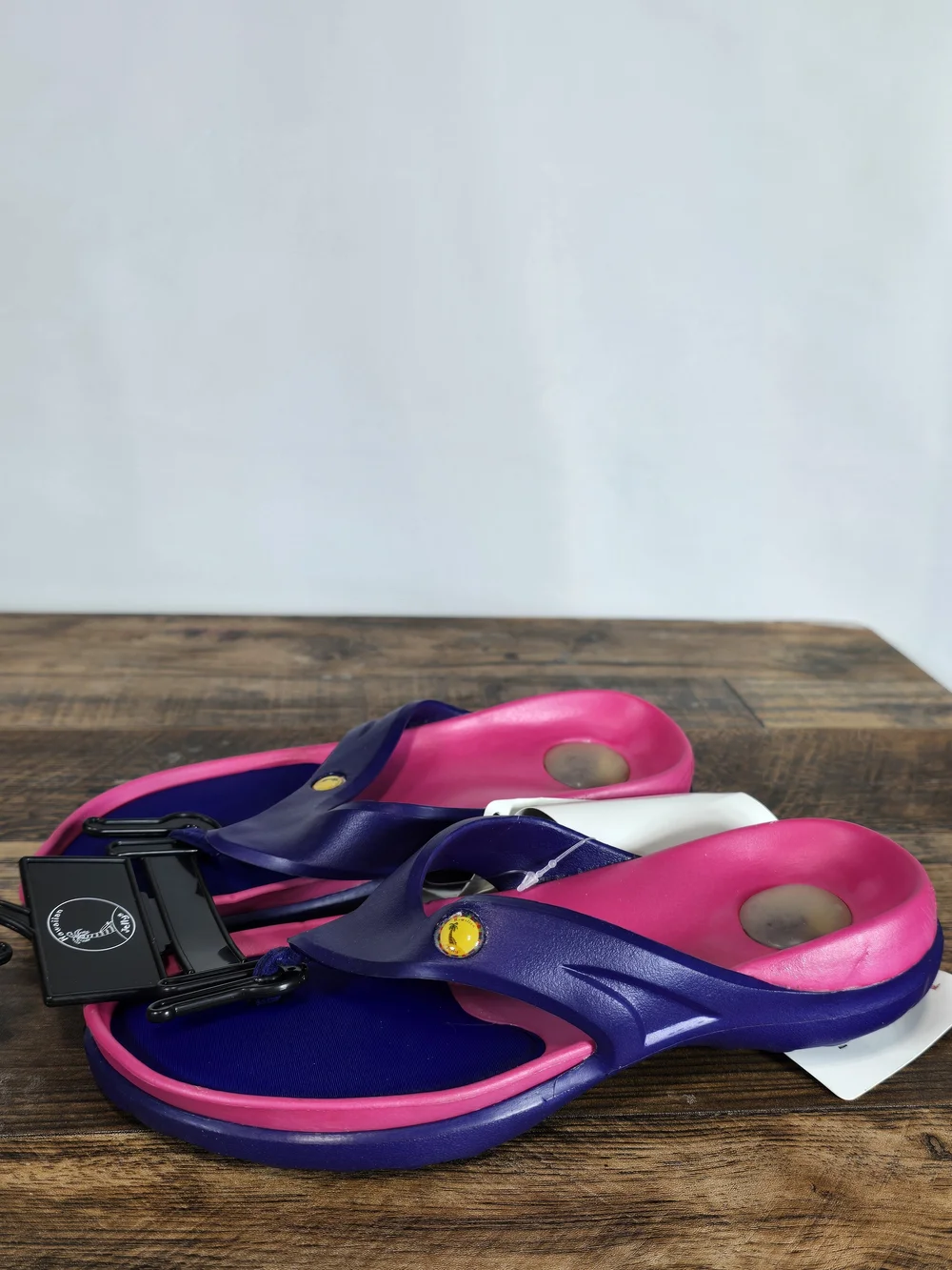 Girl Pink and Purple Comfort Flip Sandals Size 5